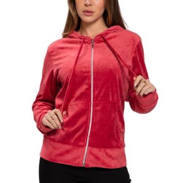 Imagem de Jaqueta Blusa Feminina Casaco Plush com Capuz Ziper e Bolso - Look Mod