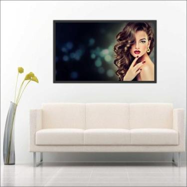 Imagem de Quadro Decorativo Maquiagem Salão De Beleza Fashion Hair Com Moldura 1