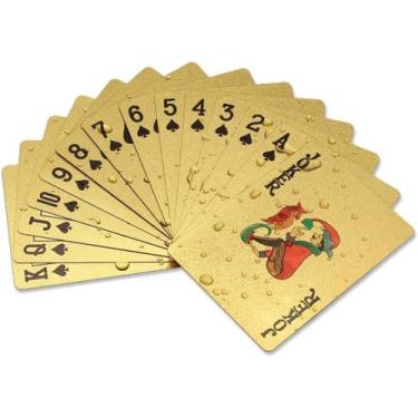 Imagem de Baralho Dourado 52 cartas e 2 coringas à Prova D'Água - Home