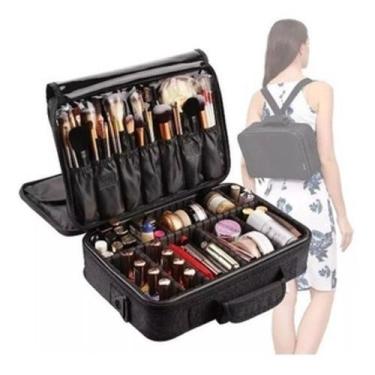 Imagem de Kit 2 Maleta de Maquiagem Profissional Com Divisória Organização Make 