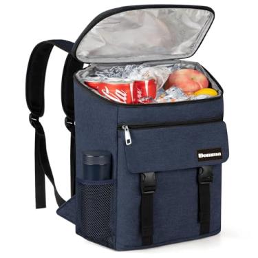 Imagem de Mochila Térmica Bolsa Bag Cooler Masculino Feminino Refrigerador Marmita Cerveja Gelada Viagem Praia (Azul)