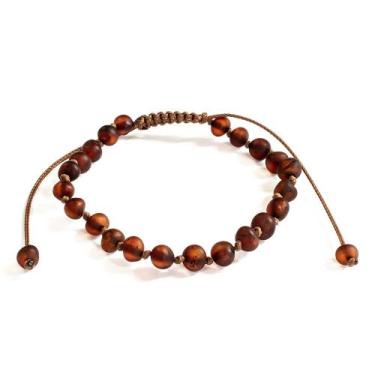 Imagem de Pulseira e Tornozeleira Regulável (15cm) Âmbar Báltico Café Não Polido