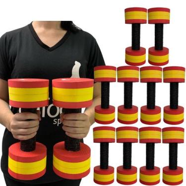 Imagem de Kit 5 Halteres de Hidroginástica Redondo em EVA DF4015-VM 1-2Kg Vermel