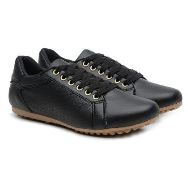 Imagem de Sapatênis Feminino Casual Confort 33 ao 42 - 200 - Di Roma, Preto, 35