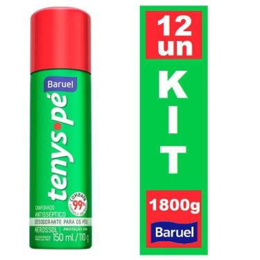 Imagem de Kit 12 Desodorante Antisséptico Aerossol Pés Tenys Pé 150ml - Baruel