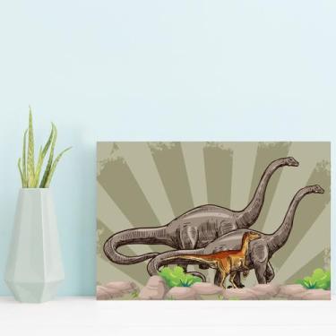Imagem de Placa Decorativa Infantil Dinossauro Jurassic Verde 30x40cm - Quartinh