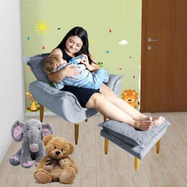 Imagem de Poltrona Puff Opala Amamentação Fixa E Confortável Tecido Suede - Beat