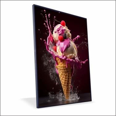 Imagem de Quadro Sorvete Vinil Com Vidro - Center Molduras, 40x30 Caixa, Preta