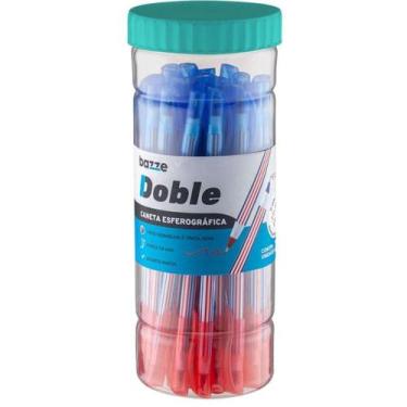 Imagem de Caneta Esferográfica Bazze Doble Bicolor AZUL/VERMELHO - Pote com 24 U