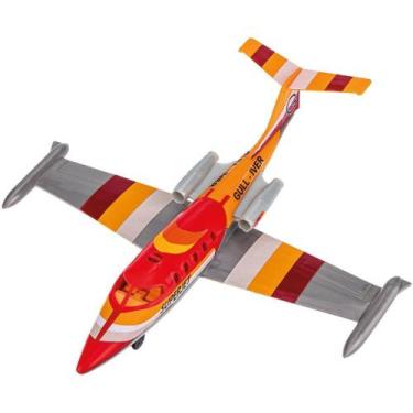 Imagem de Brinquedo Máquina Avião a Jato com Rodinhas e Adesivos - Gulliver