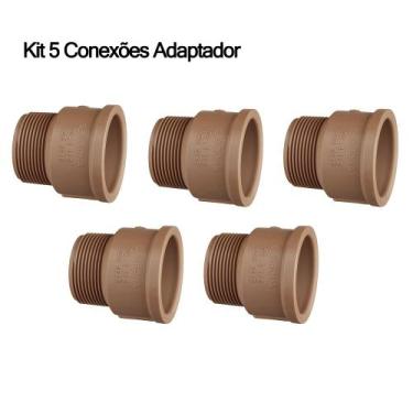 Imagem de Kit 5 e 10 Conexões de Água Fria Krona 3/4 25mm Marrom/Soldável Joelho