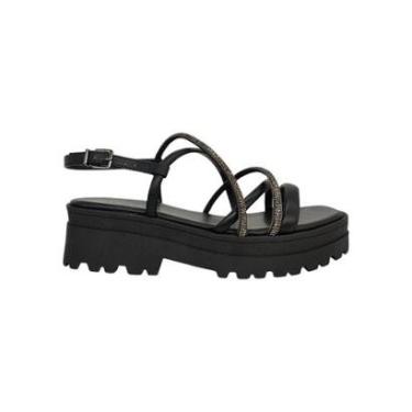 Imagem de Sandália Feminina Plataforma Tiras Brilho Strass Ramarim 2438203-Feminino