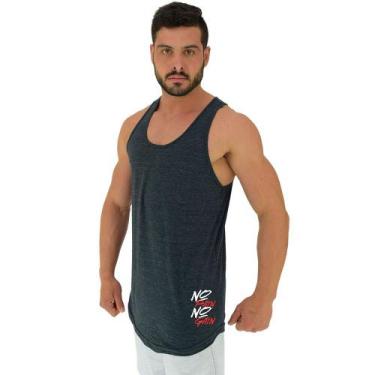 Imagem de Regata Longline Estampa Lateral Masculina MXD Conceito No Pain No Gain