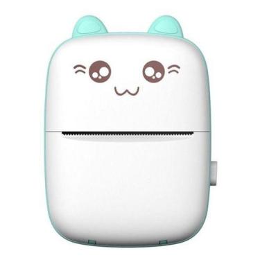 Imagem de Mini Impressora Portátil Gato Azul Térmica Bluetooth, Azul