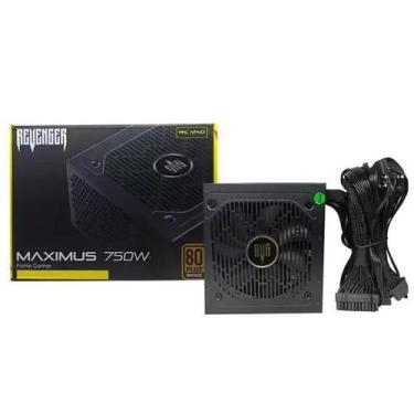 Imagem de Fonte Real 750W Revenger Maximus 80 Plus Bi-Volt Automática