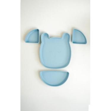 Imagem de Prato Silicone Bebe Ursinho Com Divisórias Removíveis  Pippo