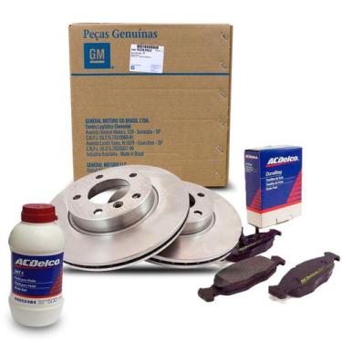 Imagem de Kit Disco De Freio Dianteiro Ventilado Pastilhas Acdelco Fluido Nova P