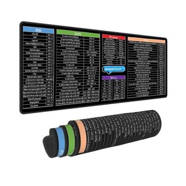 Imagem de Computador Escritório Power Point Excel Word Curto Cut Teclas Teclado Gaming Mouse Pad Mouse Pad Enorme Estendido XL Borda Costurada Sola de Borracha para Escritório em Casa (70 cm X 30 cm)