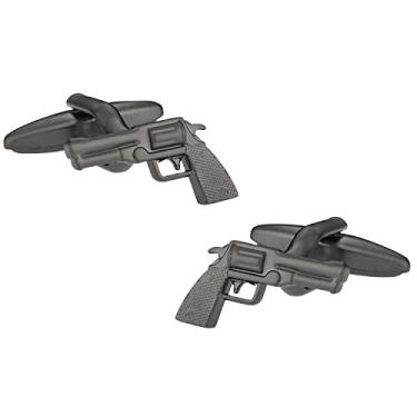 Imagem de Abotoaduras Revolver Cuff-Daddy em Arma de Metal com Caixa de Apresentação