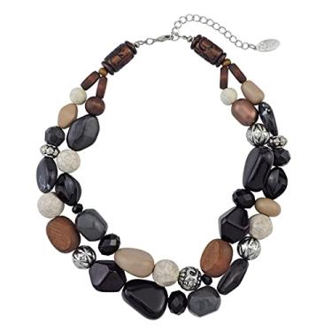 Imagem de Bocar Colares grossos para mulheres na moda, 2 camadas, colar moderno, bijuteria feita à mão, presentes femininos, Large, Acrílico, Sem Pedra Preciosa