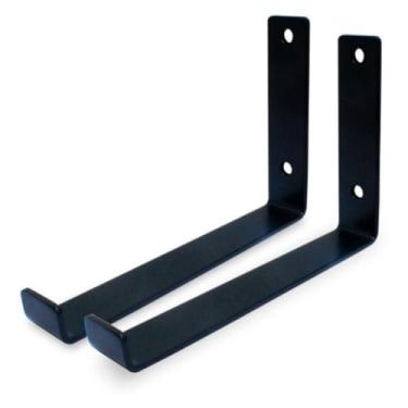 Imagem de Kit 2 Mão Francesa Invertida 30cm Ferro 25mm Preto Suporte