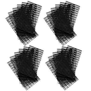 Imagem de ALEGI 24 peças divisórias de aquário de plástico caixa de ovos filtro de aquário bandeja inferior grade isolamento placa separador de painel de rede (P 24 peças preto)