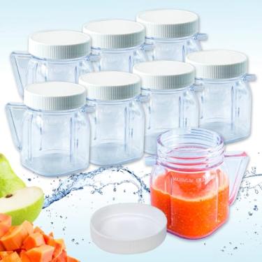 Imagem de Mini pote de plástico de substituição de 1 xícara da Saffire, serve na maioria dos liquidificadores Oster (8 peças)