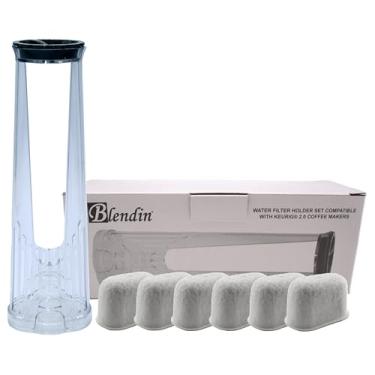Imagem de Blendin Substituição Da Alça Do Suporte Do Filtro De Água Com O Kit Inicial De 6 Filtros De Água, Compatível Com O Sistema De Cafeteira Keurig 2.0 Com Reservatório De Água Lateral