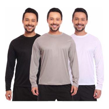 Imagem de Kit 3 Camisas Térmica Proteção Solar Frio E Calor Envio Já - MC Digita