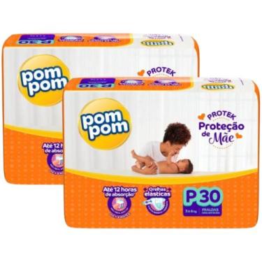 Imagem de Kit 2 Fralda Pom Pom Protek Proteção de Mãe Jumbo - Tamanho P - Total 
