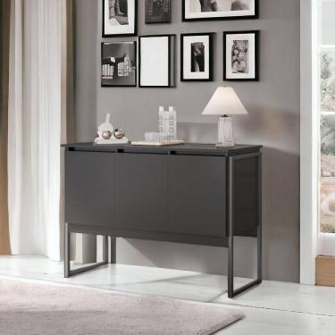 Imagem de Buffet 3 Portas Moderno Amsterdam - Preto Onix Preto Onix