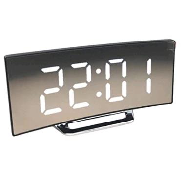 Imagem de Despertador digital Serable, tela LED, relógio digital fácil para crianças e adultos, despertador para quartos – Branco