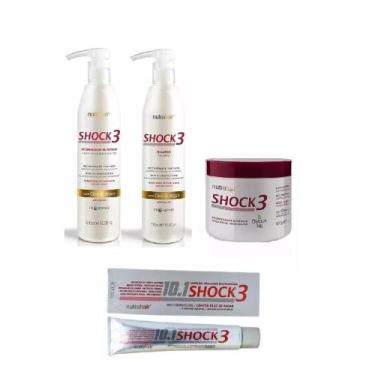 Imagem de Kit Shock3 500ml + Blindagem Rege. 500gr+Pomada - Nutra Hair