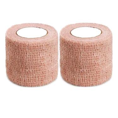 Imagem de Kit 2 Unidades Bandagem Elástica Adesiva 5cm X 4,5m Bege - Flexband