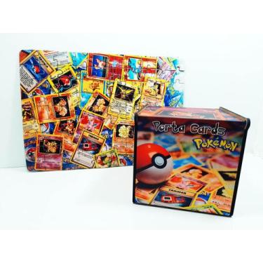 Imagem de Quebra-cabeça Cards Pokemon 90 peças e Caixa Porta Cards - Reidopendri