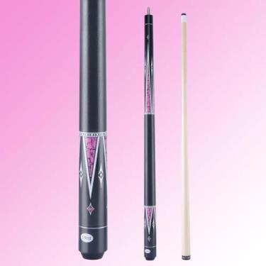 Imagem de Tiekerbilir Taco de sinuca curto de 122 polegadas para iniciantes, tacos de bilhar de bordo canadense para espaços apertados, tacos de taco de bilhar de 122 cm tamanho júnior (rosa)