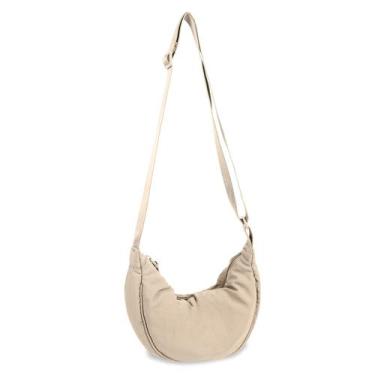 Imagem de Bolsa Tiracolo EVGLOW Crescent de Nylon - Bege - Unissex