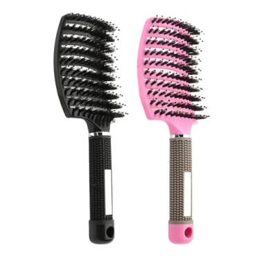 Imagem de Escova de cabelo ergonômica portátil com ventilação, conjunto de escova de cabelo para mulheres, pente de massagem no couro cabeludo, fino, grosso, cacheado, longo, molhado, seco (G)