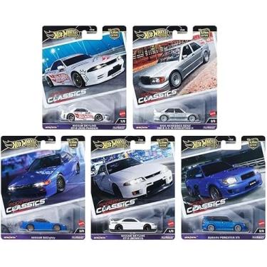 Imagem de Hot Wheels Modern Classics Die-Cast Cars Set, 5-Pack, Nissan Skyline GTR, Mercedes-Benz 190E, Subaru Forester STI, Limited Edition FPY86-961E