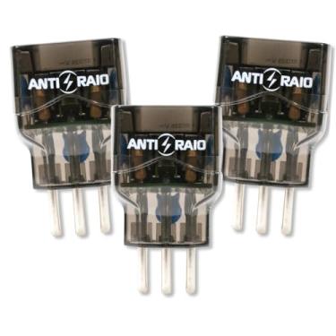 Imagem de Kit 3 Protetor Eletrico Dps Anti Raio Surtos Embrastec 10a Bivolt Pocket Tomada Energia 110v 220v Classe III
