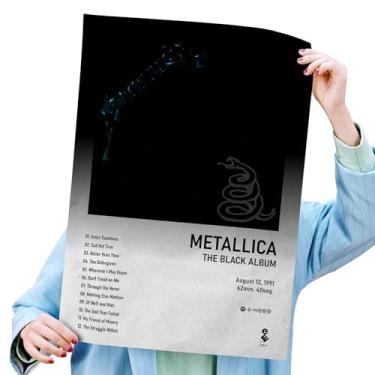 Imagem de Poster Autoadesivo 40x60cm The Black Album Metallica, heavy metal, Spotify