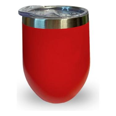 Imagem de Caneca Copo Térmico Aço Inox 360ml Para Cerveja Café Bebida Chopp Chá Vinho Leite Água Mini Cuia Com Tampa Antigotejamento Anti-vazamento (Vermelho)