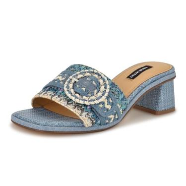 Imagem de Nine West Sandália feminina de salto, Azul/creme Multi 420, 38