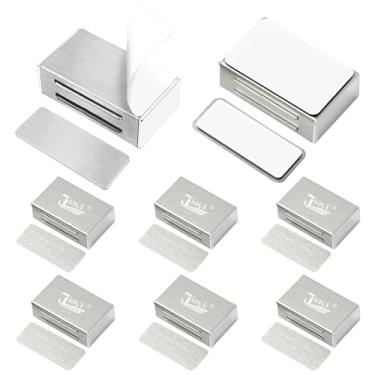 Imagem de Jiayi Pacote com 8 adesivos de ímãs de armário, trava magnética de armário, trava magnética de cozinha, fecho magnético para armário, fecho magnético, fechamento de porta de armário para gaveta