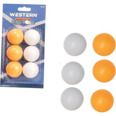 Imagem de Bola de PING PONG Branca e Laranja Pacote com 6 Unidades - Western