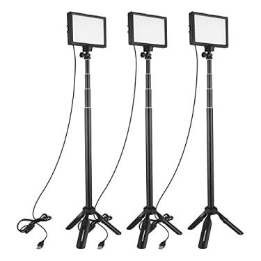 Imagem de LED Video Light Kit 3pcs, USB LED Video Light Kit Photography Iluminação 3200K-5500K 120pcs Contas de 14 Níveis Com 148cm/58in Stand tripé Ajustável de Ajustável
