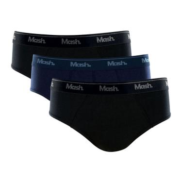 Imagem de Kit 3 Cuecas Slip Preto/Preto/ Azul Marinho G