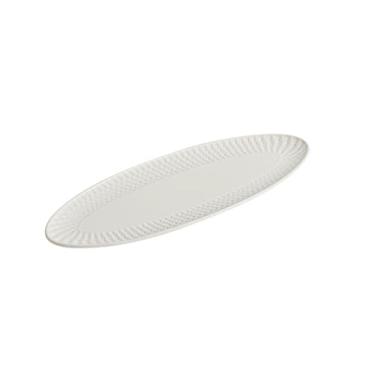 Imagem de Prato de lanche personalizado minimalista doméstico, prato de confeitaria de cerâmica de hotel - 36,8 cm branco puro