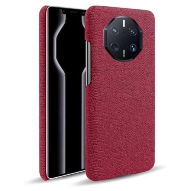 Imagem de Capa para Huawei Mate 60 RS,Capa desenhada em lona,Case Protetora Ultrafina com Empunhadura Macia,Design em Tecido Antichoque e Antiarranhões-Red