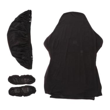 Imagem de Ioensy Tampas de cadeira de jogos, lavable de spandex com capas de apoio de braço/tampa traseira/assento, deslizamentos de cadeira de computador alongados, Preto